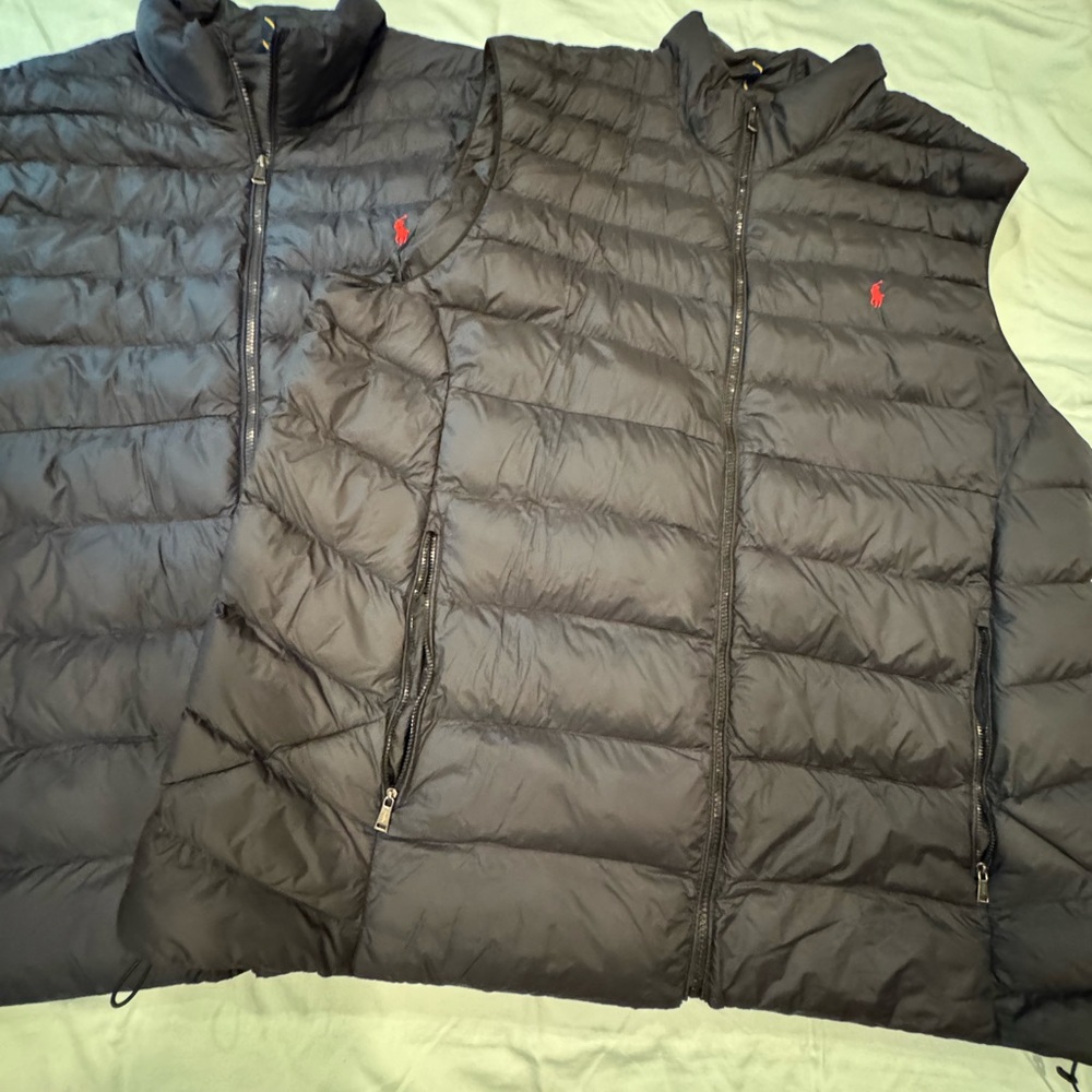 SOLD Polo puffy vests - both a black and a blue 3xl $45 each
